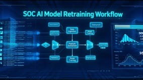 SOC AI Model Retraining Workflow Diagram Stock Footage - Video of process, futuristic: 465656658
