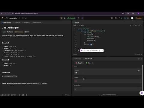 LeetCode - 258.Add Digits(Java)