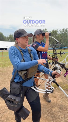 Asking a pro if it's her first archery competition