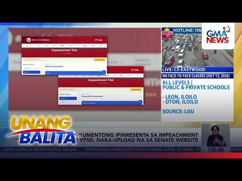 Mga dokumentong ipinresenta sa impeachment trial ni VPSD, naka-upload na sa Senate... | Unang Balita