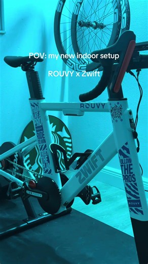 My new indoor setup with @ROUVY x @Zwift #pov #cycling #indoorcycling #zwift #bike