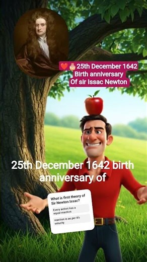 ,❤️🎂 Sir Issac Newton|25th December 1642 | birth anniversary #newton #learningisfun#shorts#ytshorts