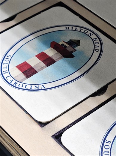 A custom bar coasters order for Hilton Head, South Carolina boutique! Custom bar coasters are great for weddings, baby showers, birthdays or any event! Use code TikTok for 5% off!! #fyp #largo #tipsycoasters #smallbusiness #customizedgifts