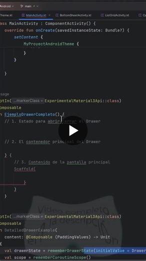 🟢 Navigation Drawer (menú lateral) en Android Studio | Jetpack Compose - 10 - P1 🟢 El Navigation Drawer es un panel que se expande y contrae desde el lado izquierdo de la pantalla y muestra un… | Andrés Cruz