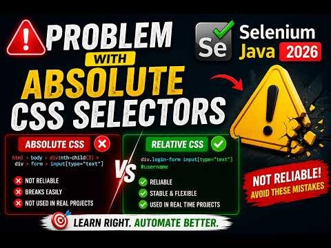 115. Problem with Absolute CSS Selectors (Selenium Java 2026)