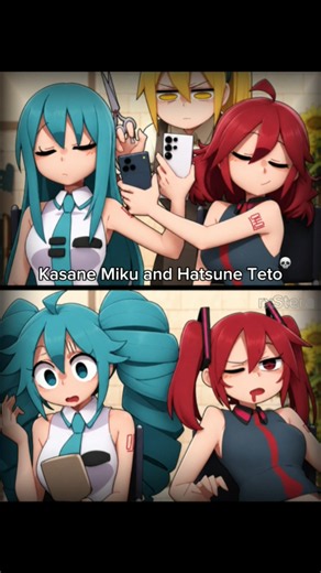 Kasane Miku & Hatsune Teto 💀 | #anime #4k #funny #vocaloid #shorts #swap #teto #miku