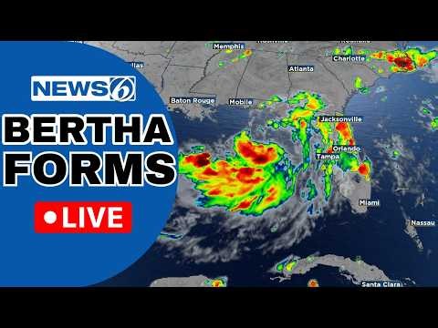 🔴NEWS 6 WEATHER LIVE | Tropical Storm Bertha Forms In The Gulf