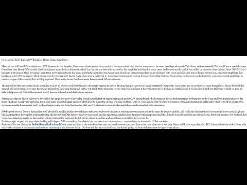 The status of TE Amplifiers. What a crazy story!