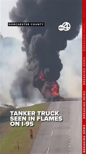 Tanker truck catches fire on I-95 in South Carolina #news #breakingnews