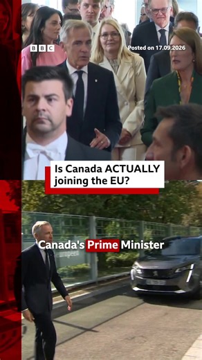 The Canadian PM said the idea would be a positive move. #Europe #Canada #EU #Carney #Trump #US #BBCNews