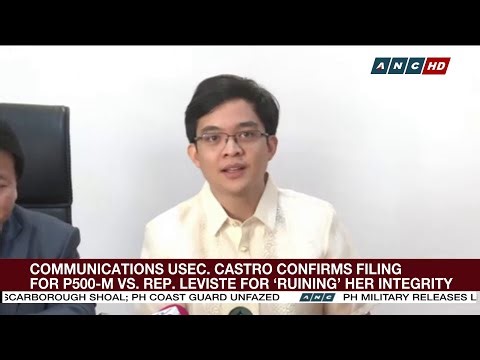PCO Usec. Castro confirms filing for P500-M in damages vs. Rep. Leviste for ‘ruining’ her integrity