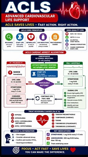 🚨 ACLS Algorithm 2026 | Must Know in Cardiac Arrest! # #nursingexam #norcet #aiims