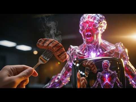 You Devour Other Beings?” The Alien Gasps—The Human Takes Another Bite