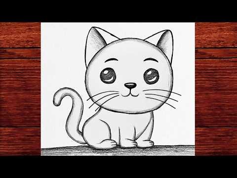 How to Draw a Cute Cat Step by Step | Easy Pencil Sketch Tutorial for Beginners