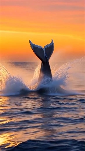 Nature’s Gold!✨Cinematic Whale Breach at Sunset#humpbackwhale #whalebreach#whalebreach#whalesighting