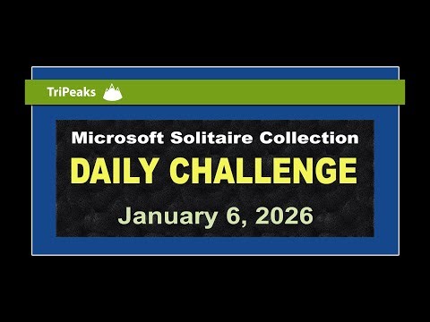 Microsoft Solitaire Collection | Daily Challenge January 6, 2026 | TriPeaks Medium