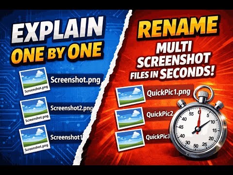 Rename Multiple Images/Screenshots files in a seconds free in hindi | No Software | No CMD