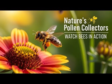 “Nature’s Pollen Collectors: Watch Bees in Action”