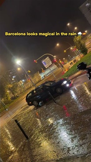 The Magic of Barcelona When It Rains 🇪🇸 | Cinematic Rain Walk #shorts
