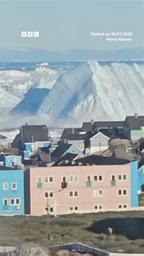 Huge iceberg turns over off the coast of Greenland. #BBCNews