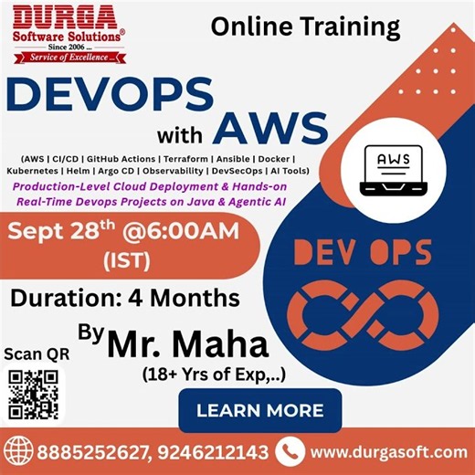 DEVOPS with AWS Online Training @ DURGASOFT #durgasoftware #devopswithaws #shorts #durgasoft