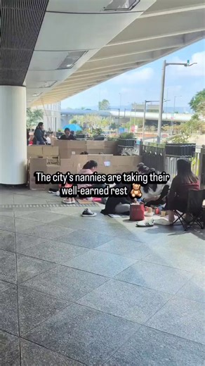 This video of ladies sitting in cardboard boxes on the street is going viral, but the actual backstory is wild. 🤯 The truth behind the clip: 👇​> Every Sunday, thousands of domestic workers build "cardboard cities" on Hong Kong's footbridges.> By law, they must live with their employers. But since Hong Kong apartments are super tiny, they have zero privacy on their 1 day off.​Is this a massive government failure or just the harsh reality of an overcrowded city? Drop your thoughts! 👇