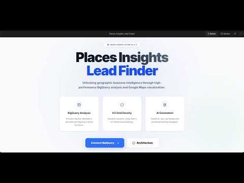 Lead Generation with Google Maps Places Insights and BigQuery - Demo