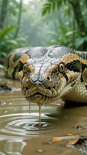🐍 Giant Python Caught on Camera? | World's Biggest Snake! #Shorts #GiantPython #Python #BigSnake