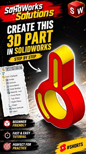 Can You Model This Part in SolidWorks? 🤔 #shorts
