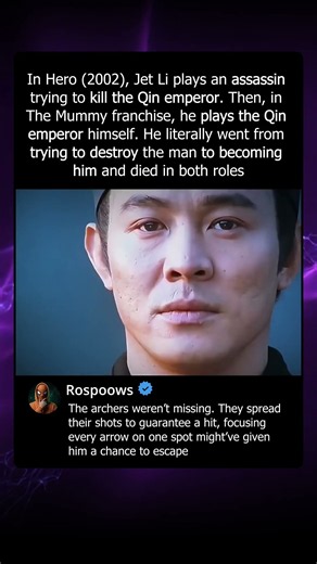 Jet Li Went from Killing an Emperor to Becoming One 😂 #JetLi #Hero #MovieFacts