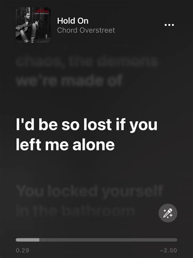 Hold On — Chord Overstreet Lyrics