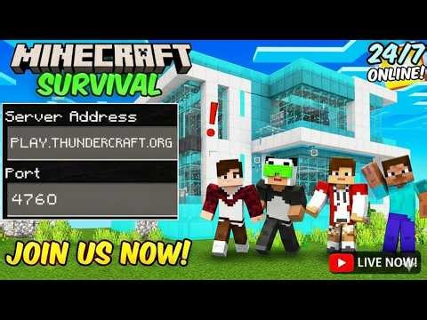 Minecraft Public Survival Smp Live | 24/7 Public Server | Java + Pe #minecraft #minecraftlive