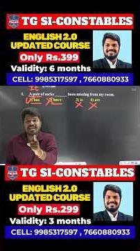 TELANGANA SI/CONSTABLE NOTIFICATION UPDATE| TSCONSTABLE PREVIOUS YEAR ENGLISH QUESTIONS EXPLANATION