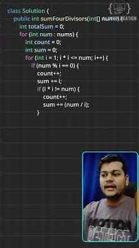 Day 19: LeetCode Daily Challenge | LeetCode 1390: Four Divisors. 🧠