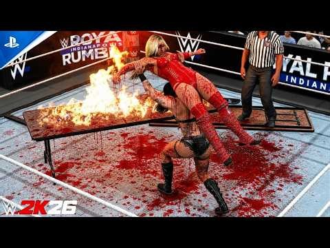 WWE 2K26 - Rhea Ripley vs Liv Morgan: Extreme Rules Match at Royal Rumble | PS5™ Pro [4K HDR]