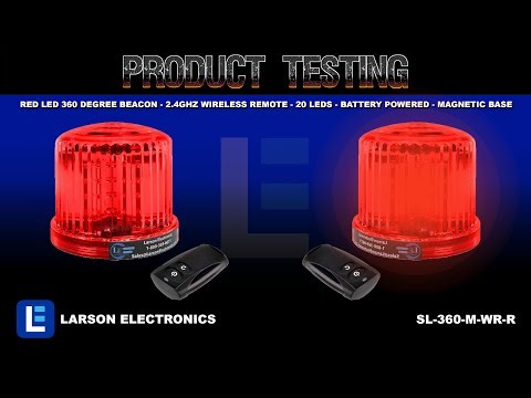 Red LED 360 Degree Beacon - 2.4Ghz Wireless Remote - 20 LEDS - Battery Powered - Magnetic Base
