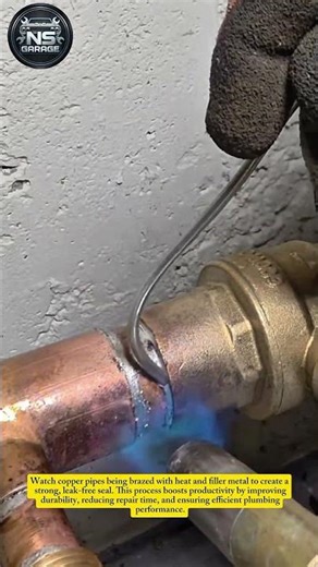 Copper Pipe Brazing Tutorial – Fast Leak-Free Plumbing Connection! #mechanic #shorts