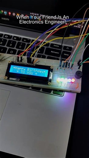 🎂 Smart Happy Birthday Project Using LCD Display, LEDs & Buzzer | Awesome Arduino Build 🚀