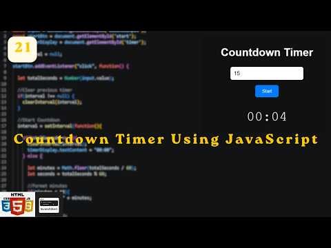 Building a Countdown Timer Using JavaScript | Exploring JavaScript Day 21 | ‪@ScratchStart00‬