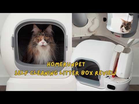 Review: My cats review the HomerunPet Self Cleaning Litter Box CS106!