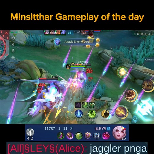 Minsitthar Gameplay of the day | Sorry Alice | Part 636 #MLBB | Jagler Minsitthar