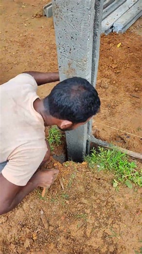 concrete compound post underground setup process #shorts