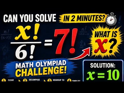 Can You Solve This Factorial Equation in 2 Minutes? 🤯 | x! / 6! = 7!