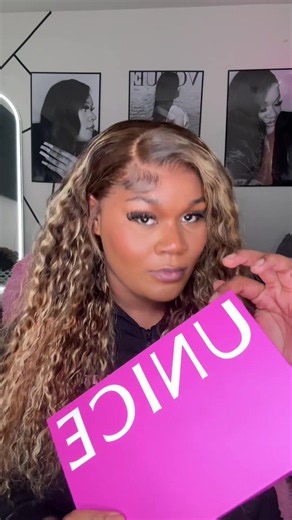 Try this honey blonde highlight water wave Amazon wig with me @uniceamazon in bio #wiginstallation #amazonwigreview #wiginstall #wiginfluencer #wigtutorial