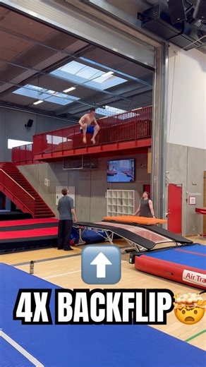 DOUBLE LAYOUT into QUAD BACKFLIP🤯 #trampoline #tumbling #flips #backflip By Oskar Post🐐
