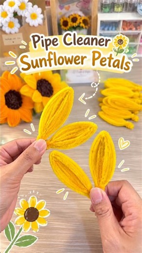 How to Make Pipe Cleaner Sunflower Petals 🌻 #shorts #jjcraftandstyle