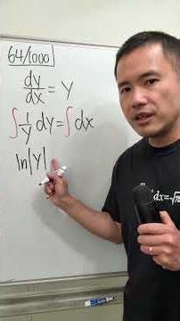 64/1000, solving dy/dx=y, separable differential equation