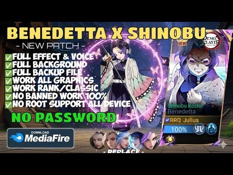 NEW UPDATE!! Script Skin Skin Benedetta Demon Slayer - Shinobu Kocho No Password | Full Effect Voice