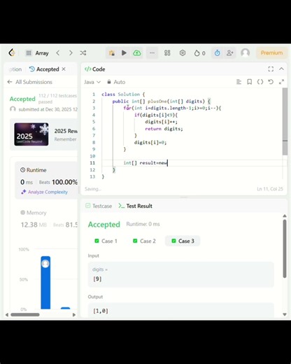 LeetCode 66 | Plus One | Easy | Array Math Problem |Java #coding #programming #java #leetcode