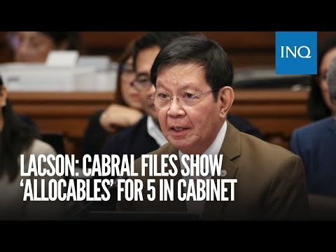 Lacson: Cabral files show ‘allocables’ for 5 in Cabinet